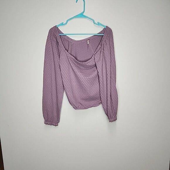 Free People Purple Wellington Top Womens Small Balloon Long Sleeve - Picture 7 of 9
